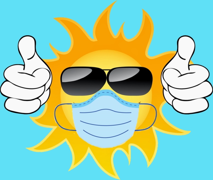 Sun with sunglasses and mask 001